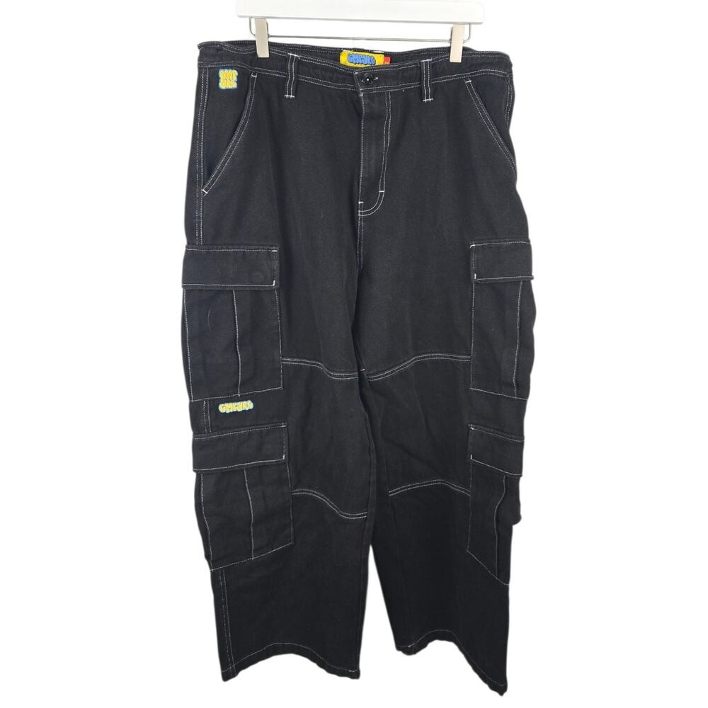 Empyre Men's Wide Leg Cargo Skater Pants Black Size 36